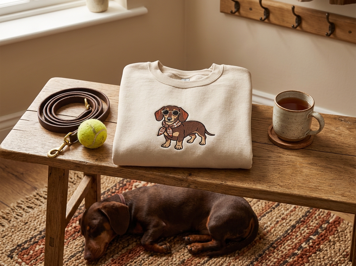 dog dad sweater — styled lifestyle scene