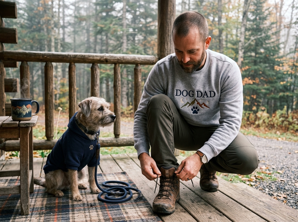 matching dog hoodies — in-use lifestyle photo