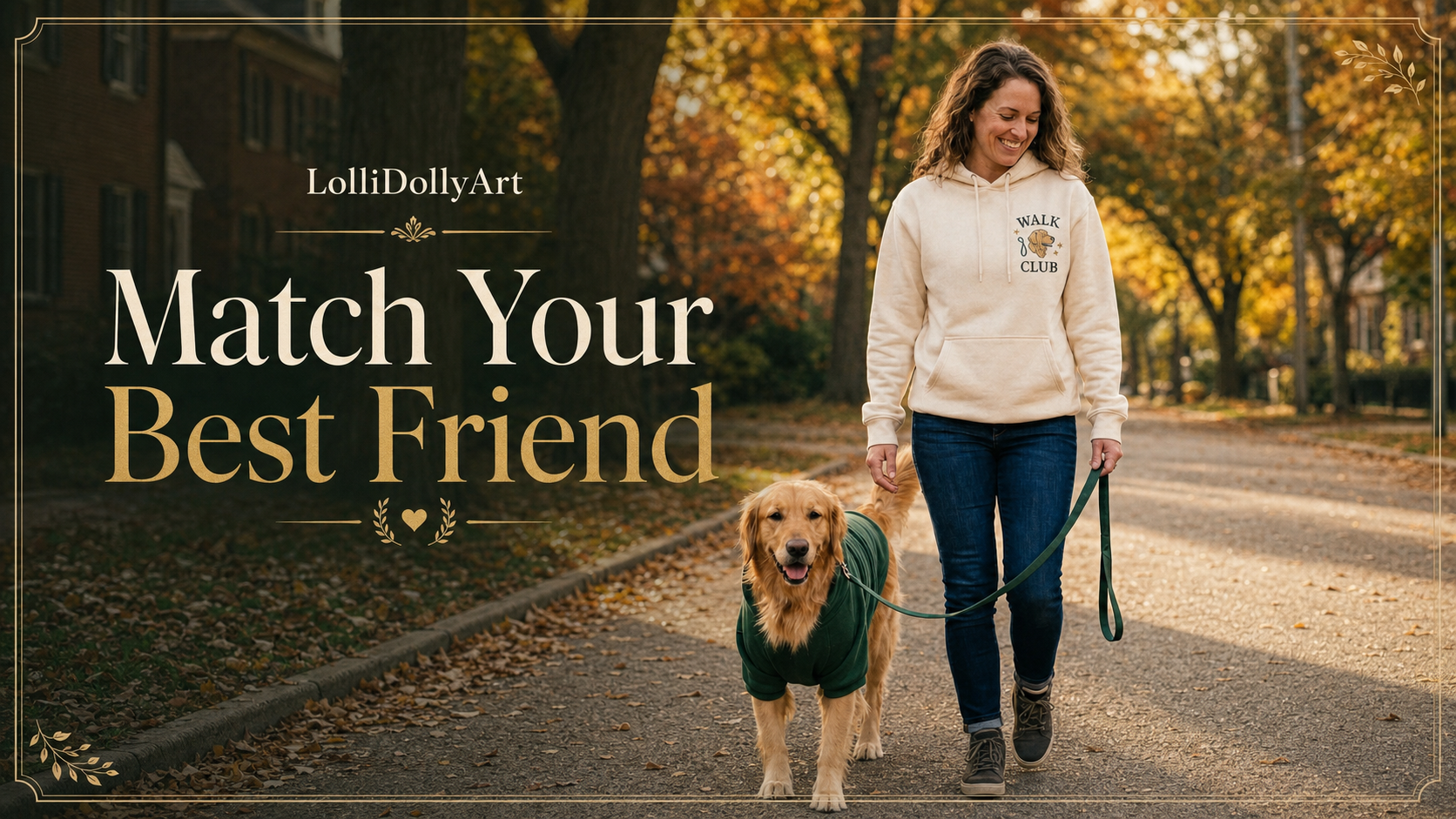 matching dog hoodies — lifestyle scene