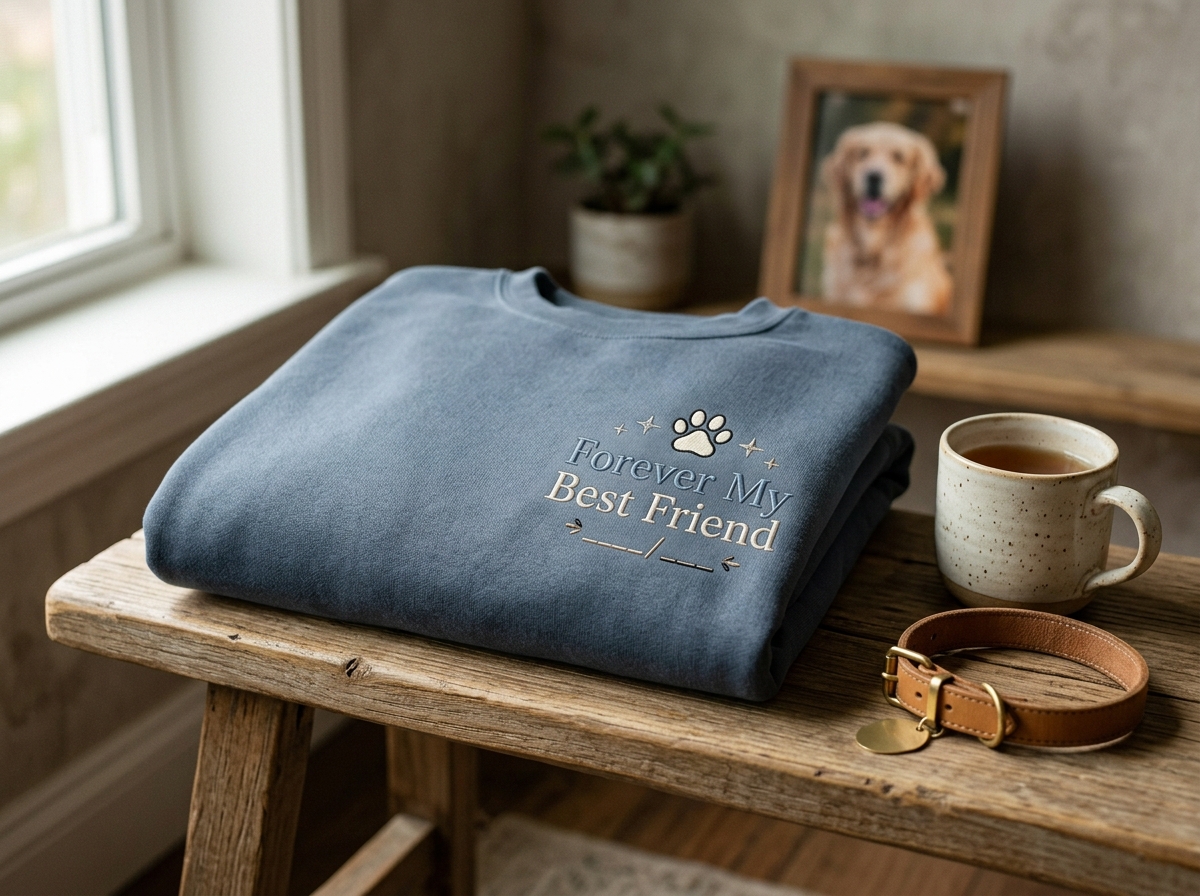 dog is my best friend quote — styled lifestyle scene