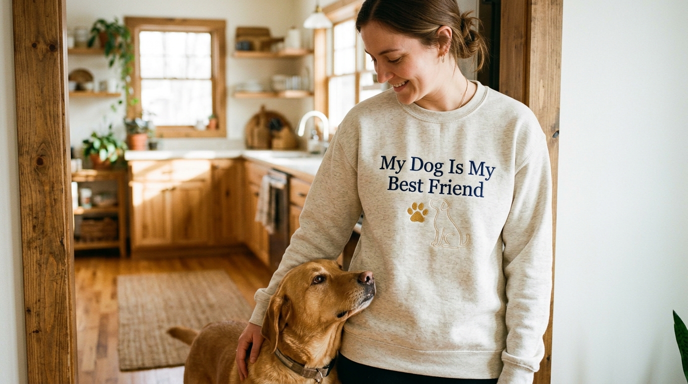 dog is my best friend quote — lifestyle scene